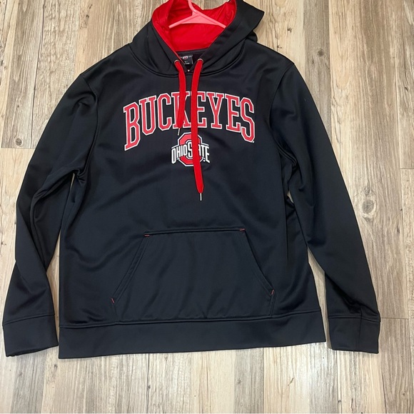 Ohio State Buckeyes Mens Long Sleeve Hoodie Sz Large black red - Picture 5 of 6